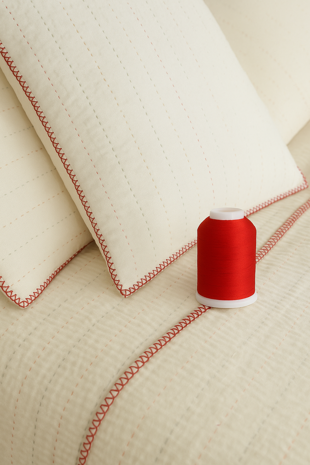 Bedding quilting with thread cone